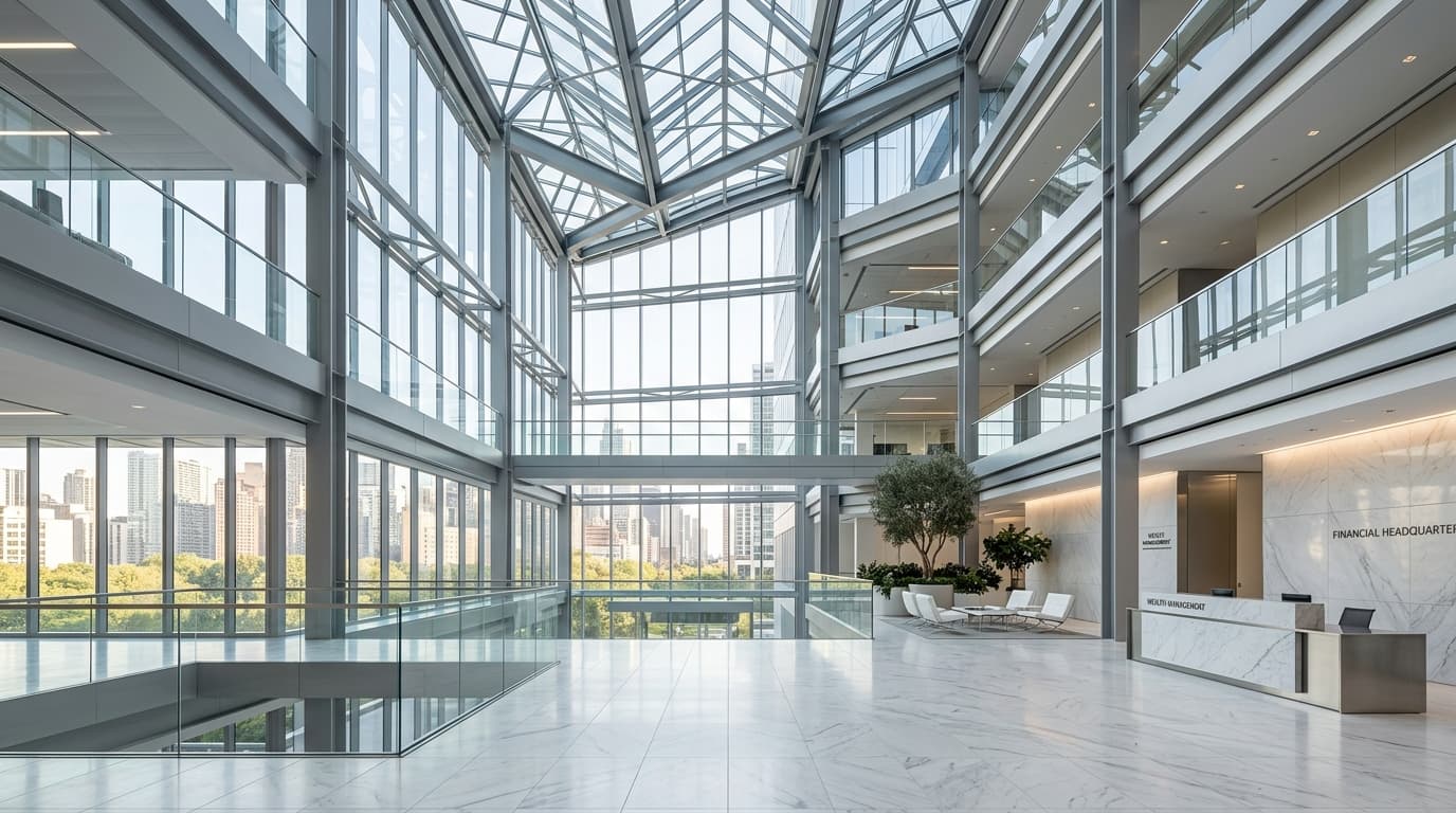 Modern Financial Headquarters Atrium